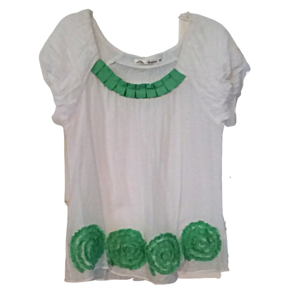 Anthropologie Solitaire white silk blend top sz M